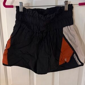 FP Movement Black and Orange Athletic Shorts